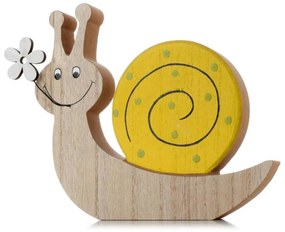 Postavička slimák 18x2x16 cm drevo žltý