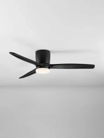 LED čierno-drevené moderné stropné svietidlo Aloa s diaľkovým ovládaním