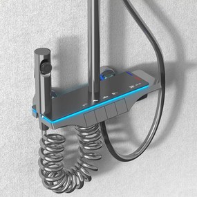 Rea Savio, nástenný sprchový set s ručnou spŕškou, grafitová matná, REA-P8412