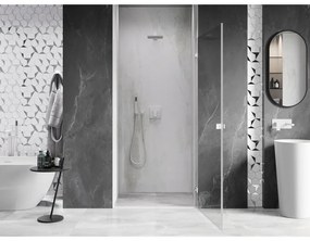 Mexen, Mexen Lunar-B výklopné pravé sprchové dvere 95 cm, transparentné, biele - 832-095-000-20-00-P