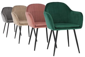 Tempo Kondela Dizajnové kreslo, sivohnedá Taupe Velvet látka, ZIRKON