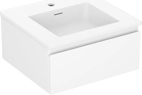 Mexen Orio, kúpeľňová skrinka 50 cm s umývadlom Otis, 1 zásuvka, biela matná, 91A10-05023-1-BF01-W18M01