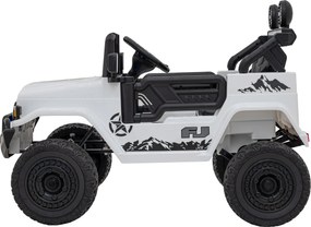 Ramiz Toyota FJ Cruiser pre deti biela + diaľkové ovládanie + pohon 4x4 + LED audio + EVA + pomalý štart