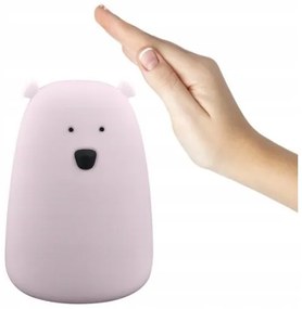 LED RGB Detská dotyková lampička BEAR LED/0,8W/5V ružová + USB