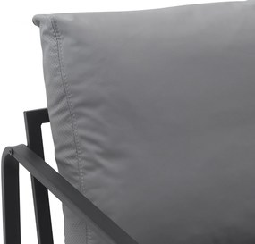 Design-Shop Kreslo Manea - koženka / kov - Sivá