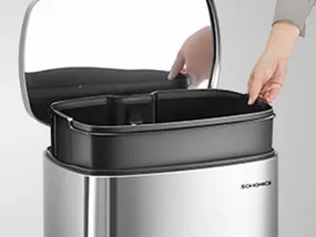 Nerezový odpadkový kôš Doro 50 l strieborný