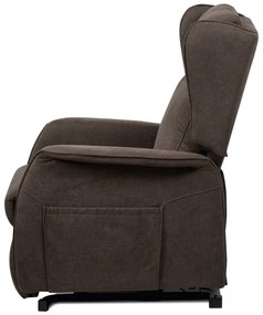 Autronic - TV a relaxačné kreslo "ušiak", elektrické polohovanie, 1 motor 230V/29V, poťah hnedá látka - TV-1190 BR2