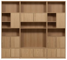Modulárna knižnica v dekore duba v prírodnej farbe 264x243 cm Modulair – vtwonen