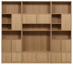 Modulárna knižnica v dekore duba v prírodnej farbe 264x243 cm Modulair – vtwonen