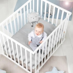 Biela detská ohrádka na kolieskach 100x75 cm Style – Roba