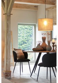 Čierne čalúnené jedálenské kreslo Elyna – Light &amp; Living