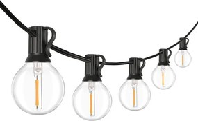 Brilagi - LED vonkajšia dekoratívna reťaz GIRLANDA 10xE12 8m čierna IP44 teplá biela