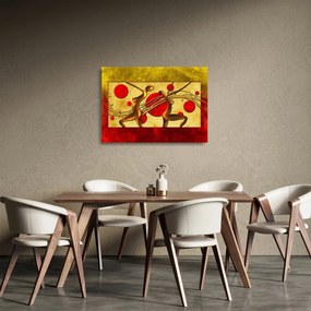 Abstraktný sklenený obraz s dvoma ženami (70x50 cm)