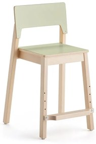 Vysoká stolička LOVE, výška 500 mm, breza, laminát - zelená