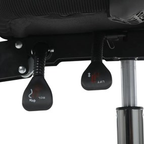 Kancelárska ergonomická stolička LUMOS — sieťovina, čierna