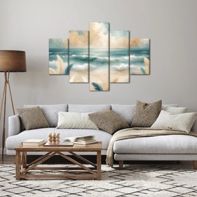 Obraz – Maľovaná pláž v jemných farbách (150x105 cm)