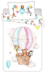 JERRY FABRICS Obliečky do postieľky Zvieratká Flying balloon baby Bavlna, 100/135, 40/60 cm