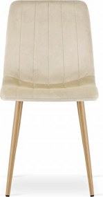 Jedálenský set 1 + 4, biely jedálenský stôl ADRIA 120x80 cm + krémová zamatová stolička LAVA