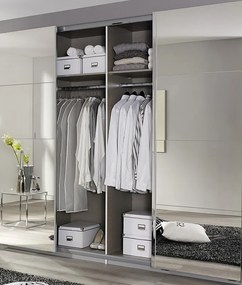 Šatníková skriňa Syncrono, 271 cm, dub artisan / zrkadlo