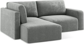 Sivá ženilková rozkladacia/s úložným priestorom rohová pohovka (ľavý roh/do L) Kona – Makamii