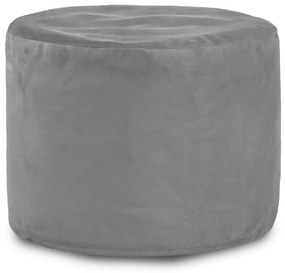 Plyšová taburetka Cilindro oceľová
