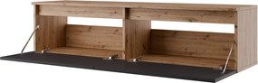 Závesná TV skrinka Asko Living, 135 cm, dub artisan/antracit