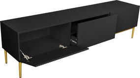 TV skrinka Nicole 200 cm - čierny mat / zlatá