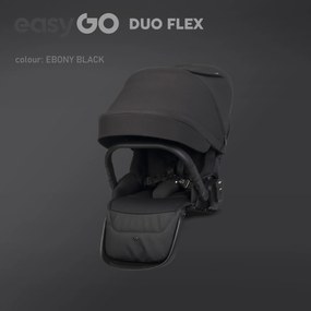 Súrodenecký kočík EasyGo Duoflex Ebony Black, 2 športové časti , 2 hlboké vaničky