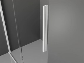Mexen Velar, sprchový kút s posuvnými dverami 160(dvere) x 90(stena) cm, 8mm číre sklo, biela, 871-160-090-01-20