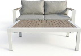 Sada zahradního nábytku pro 4 osoby Houseland Aurora bílá/šedá