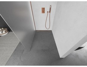 Mexen Kioto L, sprchová zástena Walk-In 90 x 200 cm, 8mm sklo námraza, ružové zlato profil, 800-090-103-60-30