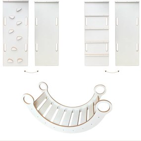 Lezecká súprava 3v1 veľká – hojdačka, šmykľavka a lezecká stena Šedá