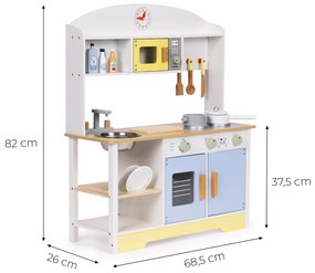 Detská kuchynka s práčkou, mikrovlnnou rúrou, 12 príslušenstva, ECOTOYS