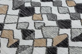 Dywany Łuszczów Kusový koberec Cooper Sisal Diamonds 22217 ecru/black – na von aj na doma - 140x190 cm