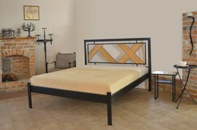IRON-ART DOVER kanape - kovová posteľ v industriálnom štýle 140 x 200 cm, kov + drevo