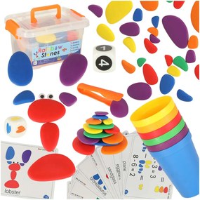 KIK Kreativní oblázky barevné montessori puzzle