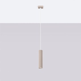 Závesné svietidlo Karbon, 1x tmavobéžové hliníkové tienidlo