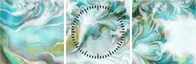 Obraz - Maľba abstraktných vzorov (s hodinami) (90x30 cm)