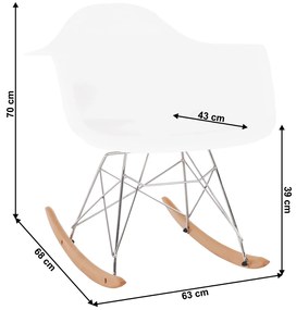 Hojdacie kreslo Bedver - biela / buk