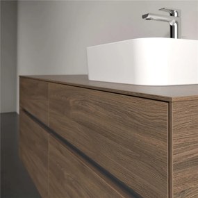 VILLEROY &amp; BOCH Collaro závesná skrinka pod umývadlo na dosku (umývadlo vpravo), 4 zásuvky, 1400 x 500 x 548 mm, Arizona Oak, C10200VH