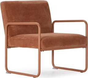 Terakotové ženilkové kreslo Vince – MOME