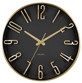 Karlsson 6016BK dizajnové nástenné hodiny čierna, pr. 35 cm