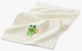 Goldea detský froté uterák - žabka na smotanovej 30 x 50 cm