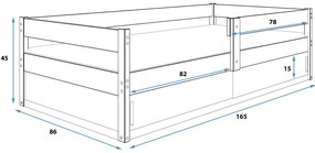 Interbeds Jednolôžková posteľ HUGO 160x80cm + matrac Prírodná