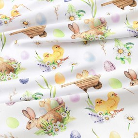 Goldea veľkonočná teflónová látka na obrusy - symboly veľkej noci 160 cm