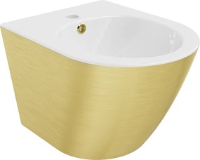 Mexen Lena, závesný bidet 480x370x325 mm, biela - zlatý vzor, 35224807