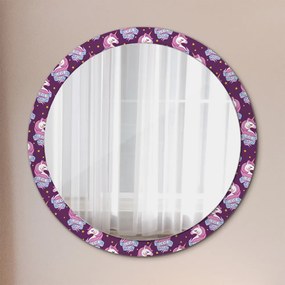 Okrúhle ozdobné zrkadlo na stenu Jednorožec fi 100 cm