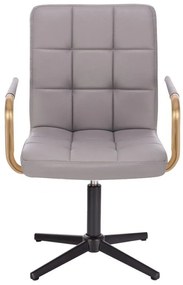 LuxuryForm DESIGN Stolička VERONA GOLD na čiernom kríži - šedá