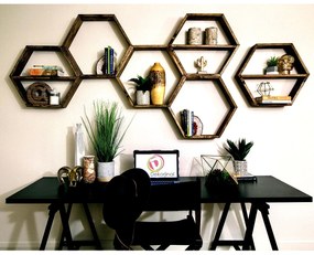 Súprava 6 ks nástenných poličiek RAF 37x40 cm orech