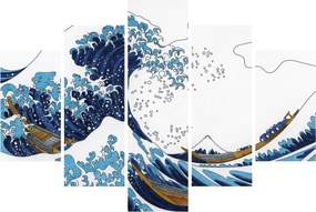 Obraz - Japonská kresba, vlny (150x105 cm)